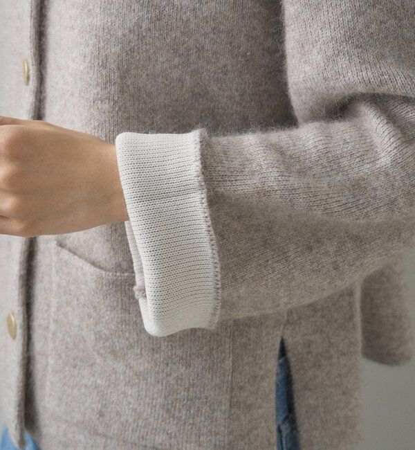  「Wフェイスニットノーカラージャケット」|テーラードジャケット|