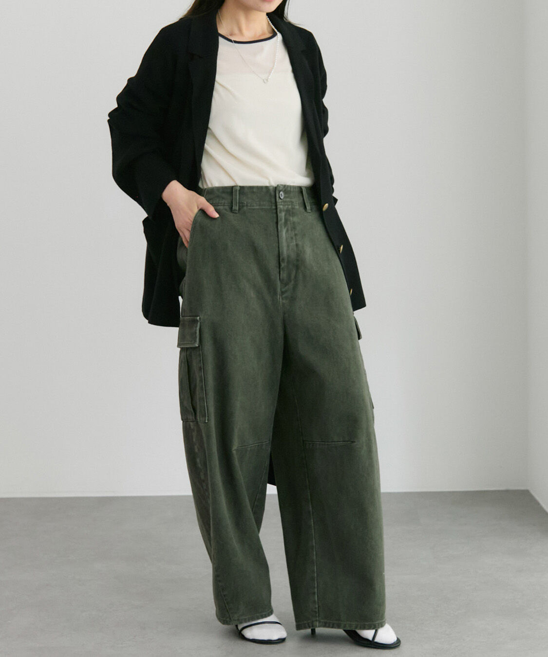  「ヴィンテージライクカーブシルエットカーゴパンツ」|カーゴ|