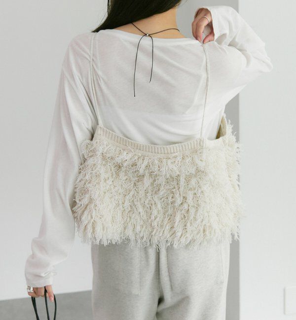  「フリンジジャガードニット細紐ビスチェ」|ニット・セーター|