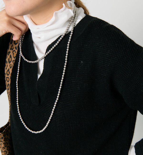  「キーネックワッフルニット」|ニット・セーター|