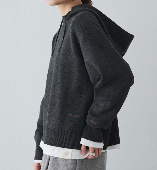  「スウェットライクダブルジャガードニットパーカー」|パーカー|