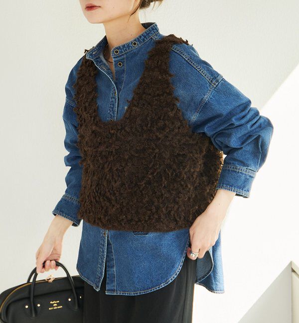  「ループフリンジニットビスチェ」|ニット・セーター|ダークブラウン