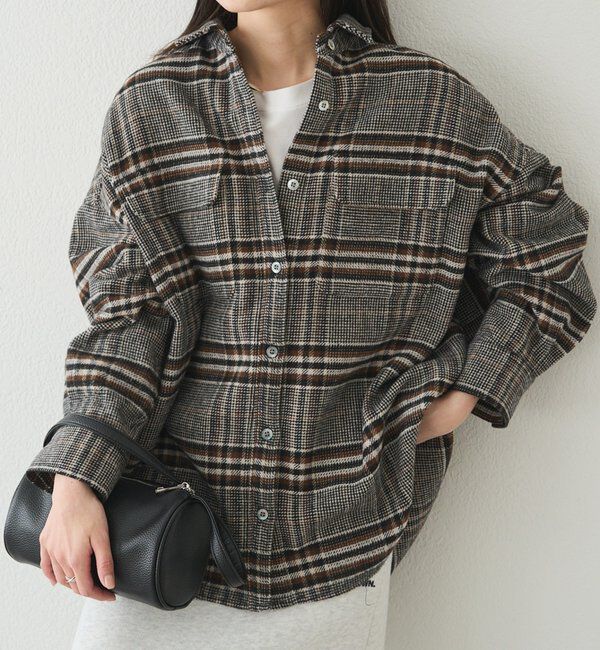  「起毛チェックシャツ」|シャツ・ブラウス|ブラウン系その他