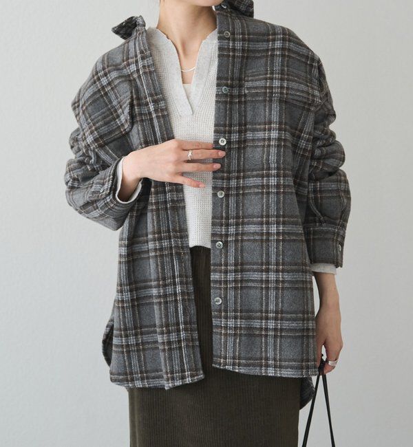  「起毛チェックシャツ」|シャツ・ブラウス|グレー系その他