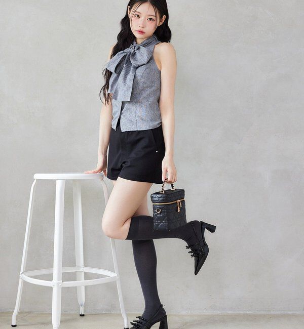  「チャーム付きキルティングバニティバッグ」|ショルダー・メッセンジャー|