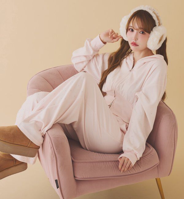  「刺繍入りフェイクムートンイヤーマフ」|その他|