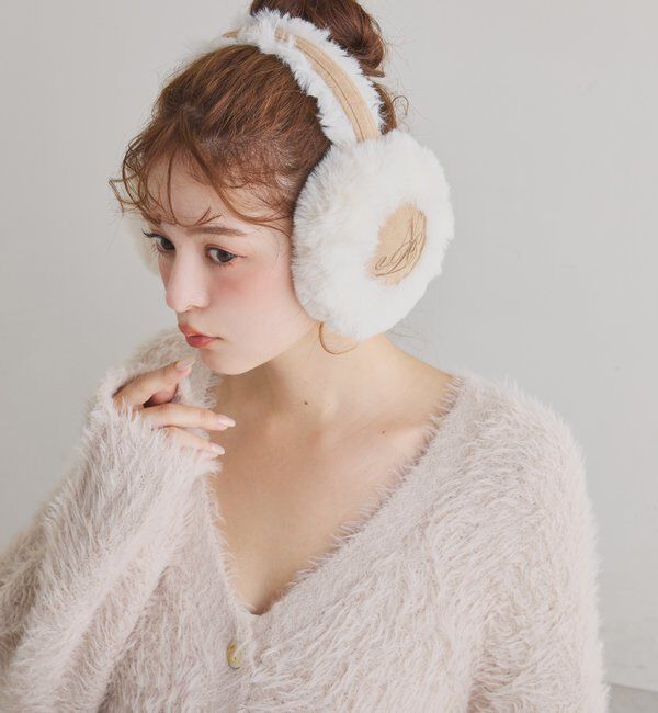  「刺繍入りフェイクムートンイヤーマフ」|その他|