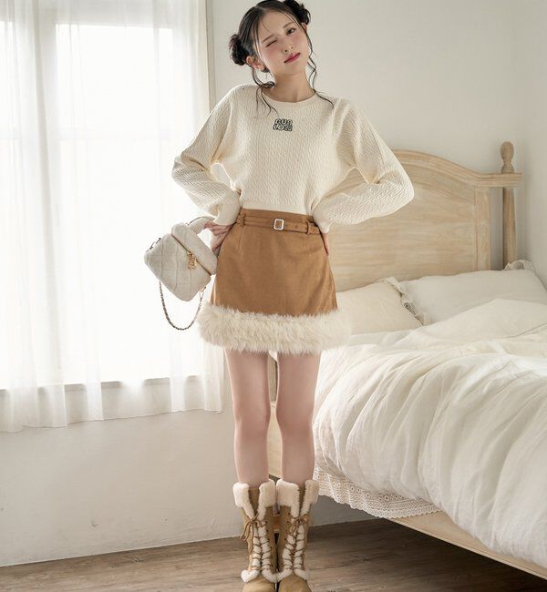  「フェイクムートンミニスカート」|スカート|