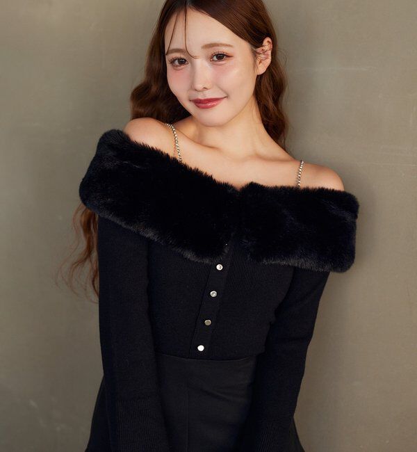  「【REVIVAL】ビジューファーニット」|ニット・セーター|