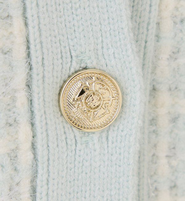  「金ボタンラメツイードカーデ」|ニット・セーター|