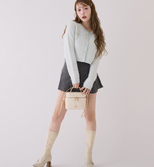  「金ボタンラメツイードカーデ」|ニット・セーター|