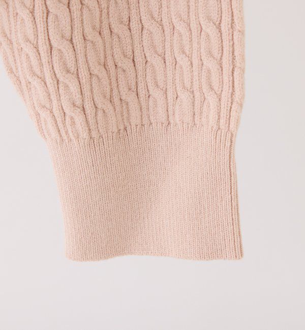  「キラキラ付ロゴ刺繍ケーブルニット」|ニット・セーター|