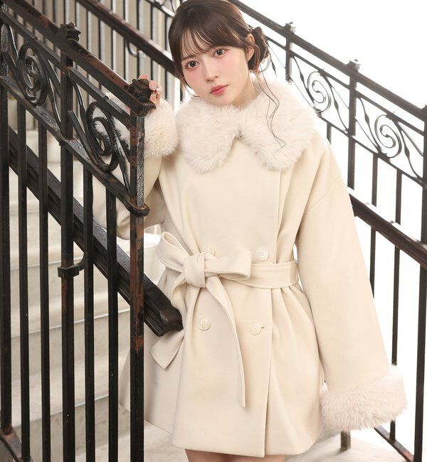  「3WAY衿袖ファーミドルコート」|その他|