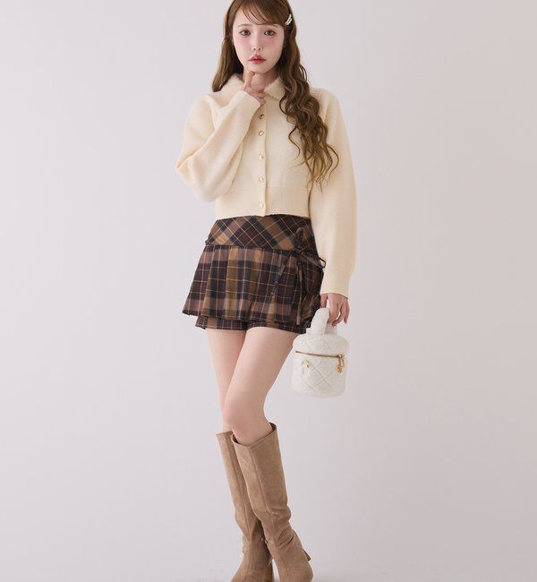  「シャギー襟配色ポロニット」|ニット・セーター|