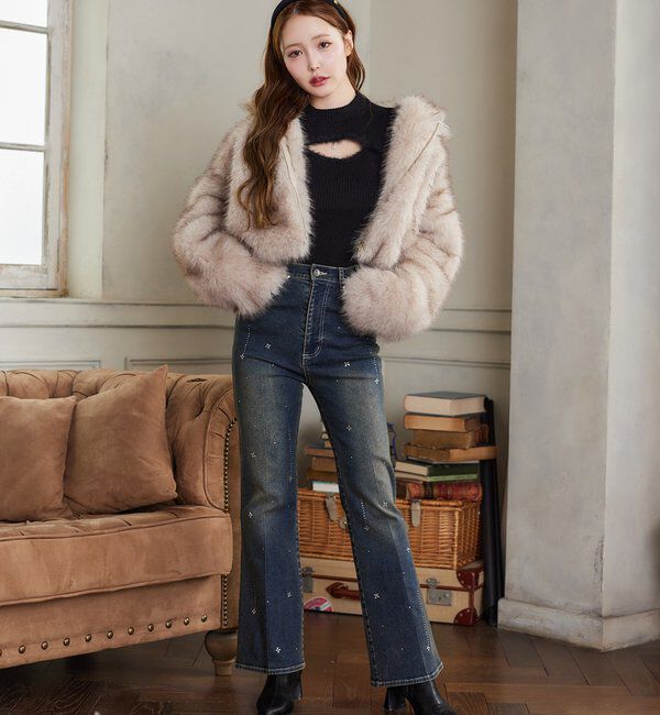  「美脚ラインストーンデニムパンツ」|その他|
