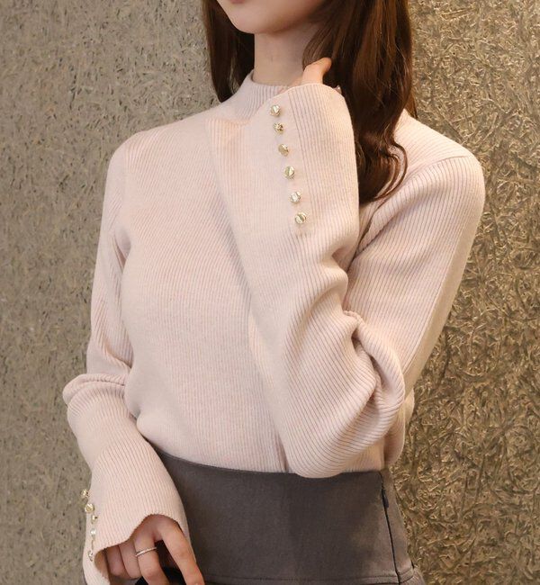  「金ボタンハイネックニット」|ニット・セーター|