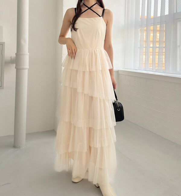  「【WEB限定リバイバル】ティアードチュールワンピース」|ワンピース|
