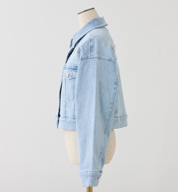  「ビジューデニムジャケット」|ダウンベスト・ベスト|
