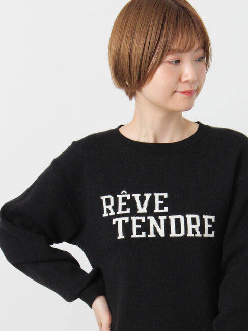 Lugnoncure「フロントロゴニット」|ニット・セーター|ブラック