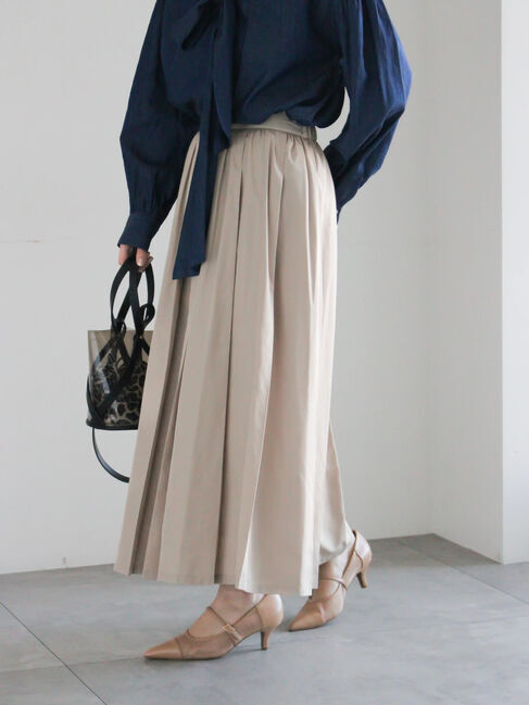 Te chichi「ダブルタックフレアスカート」|スカート|ライトベージュ