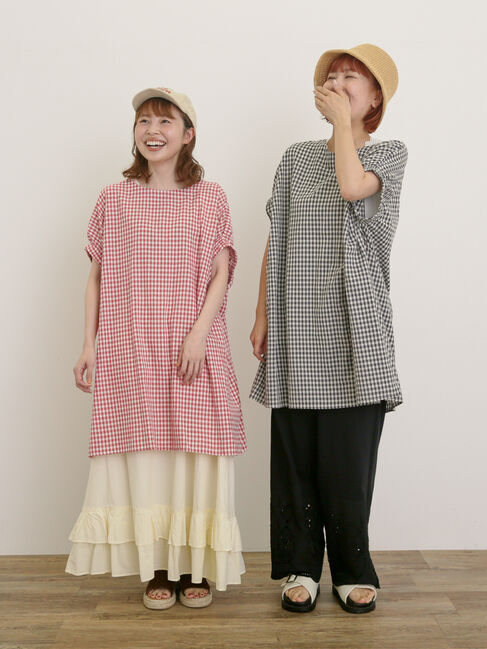 Samansa Mos2「袖口ギャザー前後2WAYチュニック」|シャツ・ブラウス|