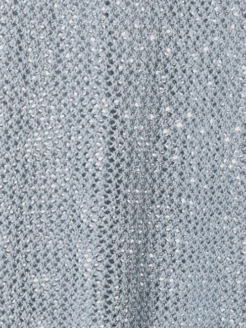 Samansa Mos2 blue「麻タッチパッチワークニットベスト」|ニット・セーター|