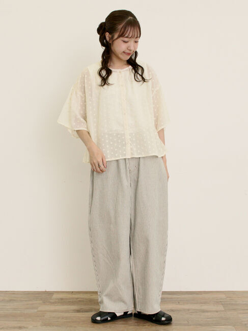 Samansa Mos2「シアー刺繍ブラウス」|シャツ・ブラウス|