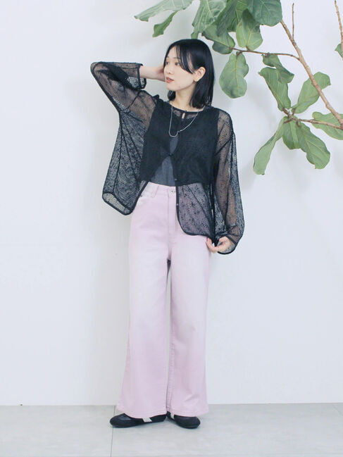 Samansa Mos2 blue「【ECO DENIM 】 ワイドストレートパンツ」|その他|