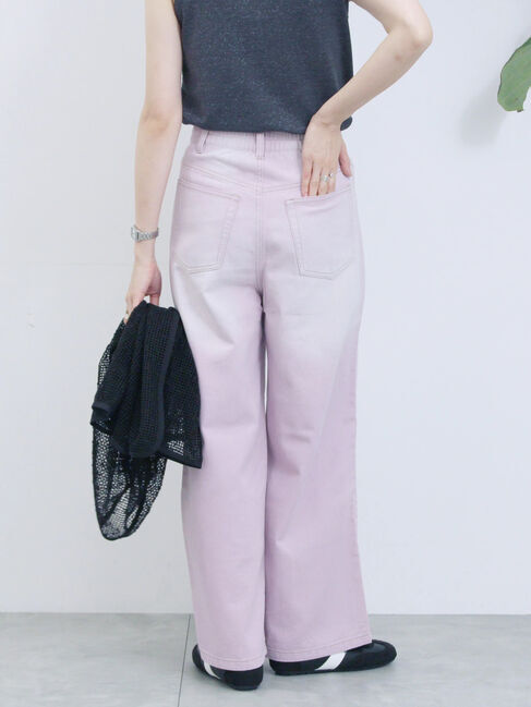 Samansa Mos2 blue「【ECO DENIM 】 ワイドストレートパンツ」|その他|