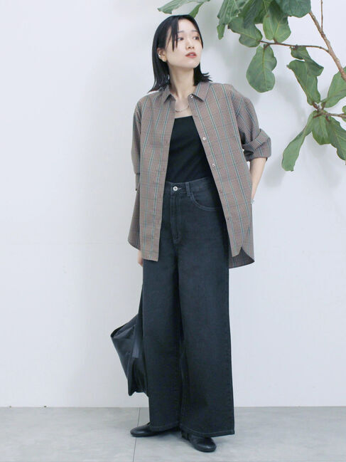 Samansa Mos2 blue「【ECO DENIM 】 ワイドストレートパンツ」|その他|