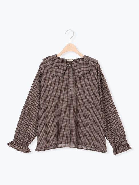 Samansa Mos2「ビッグ襟羽織ブラウス」|シャツ・ブラウス|