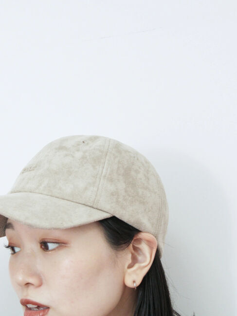 Samansa Mos2 blue「スエードロゴ刺繍キャップ」|その他|