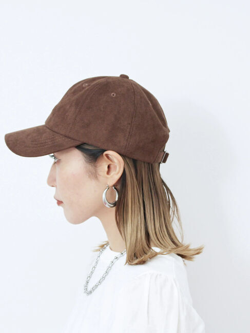 Samansa Mos2 blue「スエードロゴ刺繍キャップ」|その他|