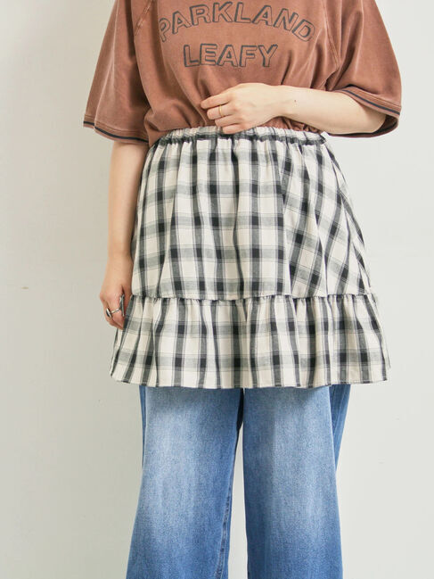 SM2「チェック柄フリルティアードミニスカート」|スカート|オフホワイト