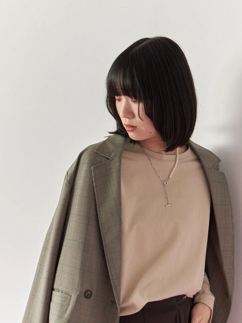 Samansa Mos2 blue「パール&チェーンミックスネックレス」|その他|