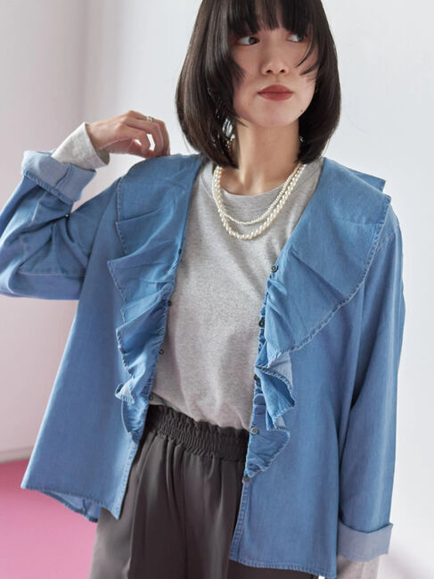 Samansa Mos2 blue「2連パールネックレス」|その他|