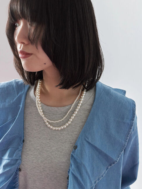 Samansa Mos2 blue「2連パールネックレス」|その他|