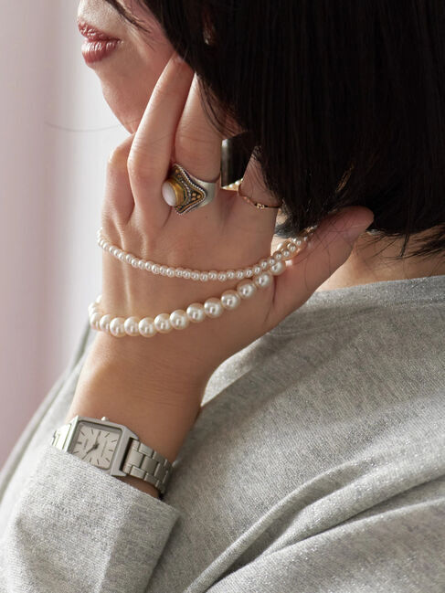 Samansa Mos2 blue「2連パールネックレス」|その他|