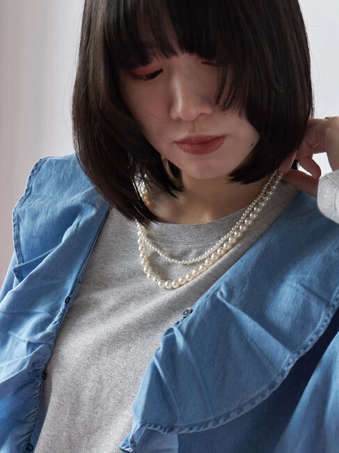 Samansa Mos2 blue「2連パールネックレス」|その他|
