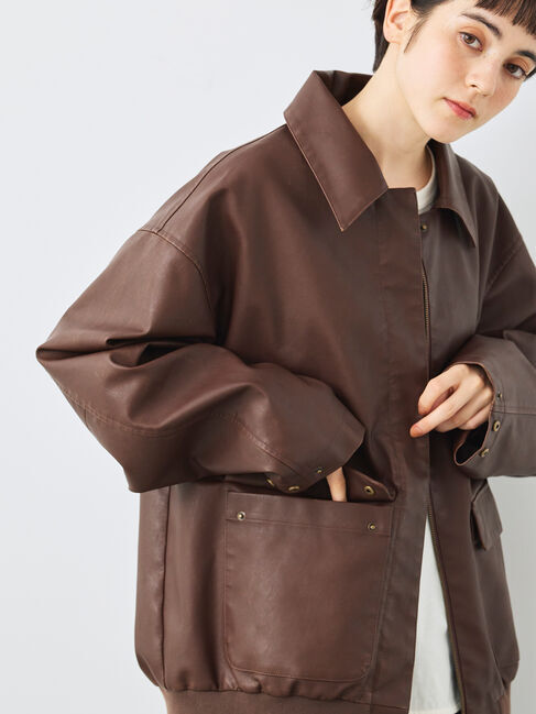 SM2「フェイクレザーブルゾン」|ブルゾン・スタジャン|