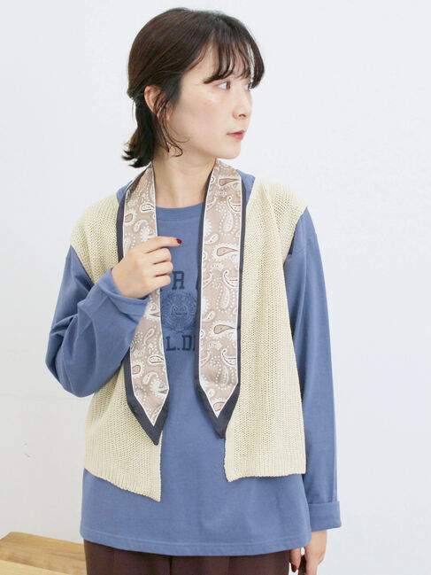 Samansa Mos2 blue「バンダナ付きニットベスト」|ニット・セーター|
