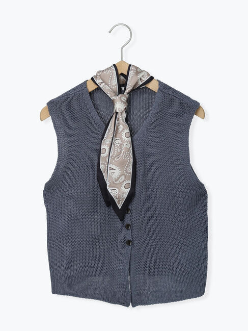 Samansa Mos2 blue「バンダナ付きニットベスト」|ニット・セーター|