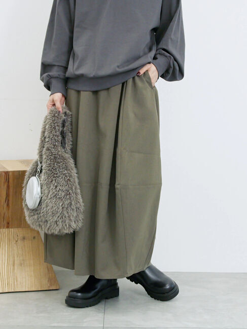 Samansa Mos2 blue「ギャザーコクーンスカート」|スカート|