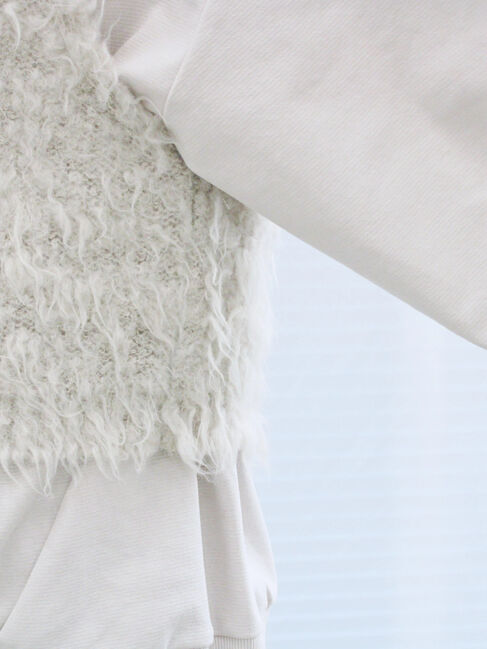 Samansa Mos2 blue「ふわふわショート丈ニットベスト」|ニット・セーター|