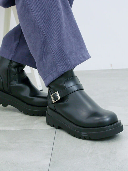 Samansa Mos2 blue「エンジニアブーツ」|ショートブーツ|