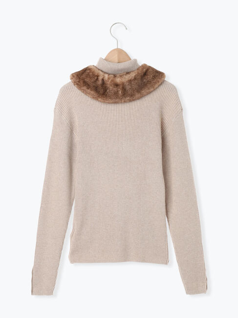 Samansa Mos2「【ゆべし&times;Samansa Mos2】ティペット付リブニット」|ニット・セーター|