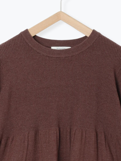 Samansa Mos2 blue「◎ペプラムニットプルオーバー」|ニット・セーター|