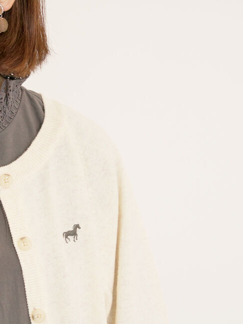 Samansa Mos2「刺繍入りパフスリーブカーディガン」|カーディガン|