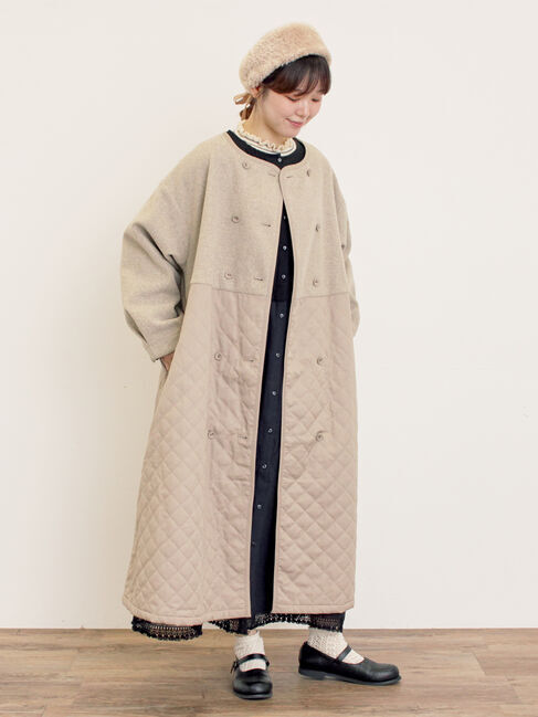 Samansa Mos2「メルトン切替キルティングコート」|その他|