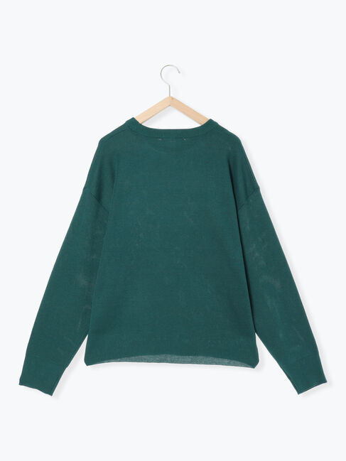 Samansa Mos2 blue「アソートロゴジャガードニットプルオーバー」|ニット・セーター|